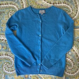 Pure Collection Women's Bright Blue 100% Cashmere Cardigan